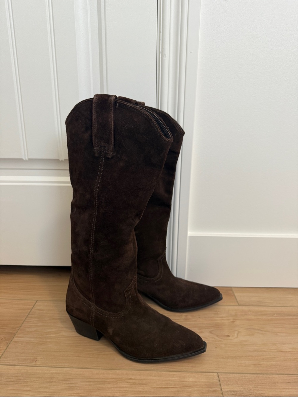 Zara Dark Brown Suede Boots